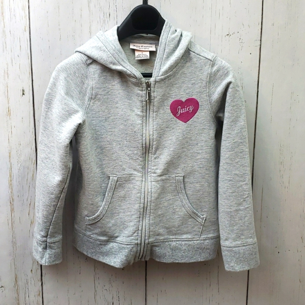 Juicy Couture Gray & Pink Heart Zip-Front Hoodie - Toddler